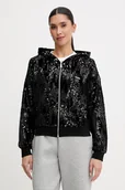 Bluzy damskie - Guess bluza damska kolor czarny z kapturem z aplikacją V5BQ02 K1922 - miniaturka - grafika 1