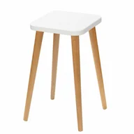 Taborety i hokery - Taboret lub hocker kwadratowy ze sklejki Crystal White, Wykończenie nogi - Dąb olejowany, Wysokość [cm] - 54, Wymiar siedziska [cm] - 30x30 - miniaturka - grafika 1