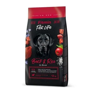FITMIN dog For Life Beef &amp; Rice 12kg - Sucha karma dla psów - miniaturka - grafika 1