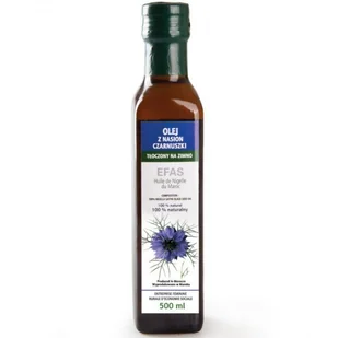 EcoCert Maroko Produkt Olej Spożywczy z Czarnuszki Siewnej z Certyfikatem BIO 500ml - Efas Maroko - Olej spożywczy - miniaturka - grafika 1