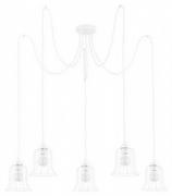 Lampy sufitowe - Lemir Dzwonek Pająk lampa wisząca 5-punktowa biała O2725 W5 BIA O2725 W5 BIA - miniaturka - grafika 1