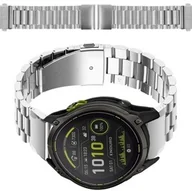 Akcesoria do smartwatchy - Bizon Pasek ze stali nierdzewnej Strap Watch Aura 26 mm do smartwatcha, srebrny - miniaturka - grafika 1