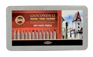 Kredki, ołówki, pastele i pisaki - Koh-I-Noor Pastele suche w drewnie Gioconda 12 kolorów w metalowej kasetce - miniaturka - grafika 1