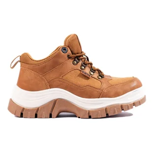 Sneakersy damskie Big Star KK274362 na grubej podeszwie beżowy - Sneakersy damskie - miniaturka - grafika 1
