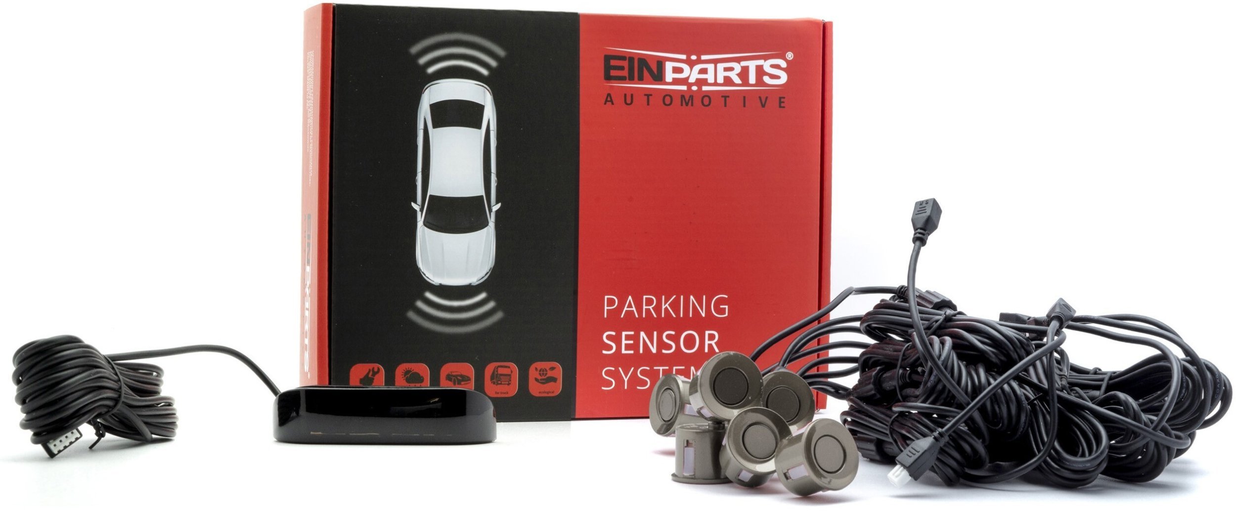 Einparts Automotive EINPARTS CZUJNIKI PARKOWANIA 8 SENSORÓW DO AUTA UNIWERSALNE Z WYŚWIETLACZEM
