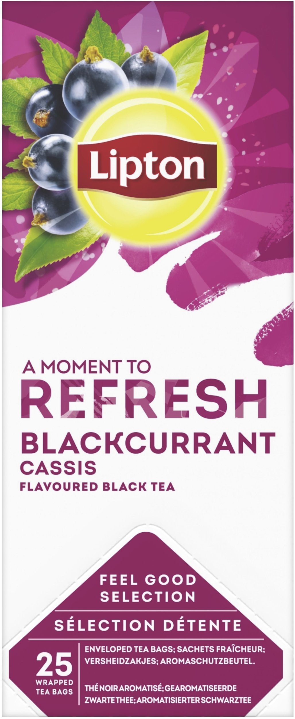 Czarna aromatyzowana herbata Lipton Classic Blackcurrant 25x1,6g