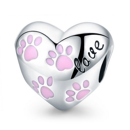 Zawieszka SREBRO 925 Charms koralik łapa Pupila Serce