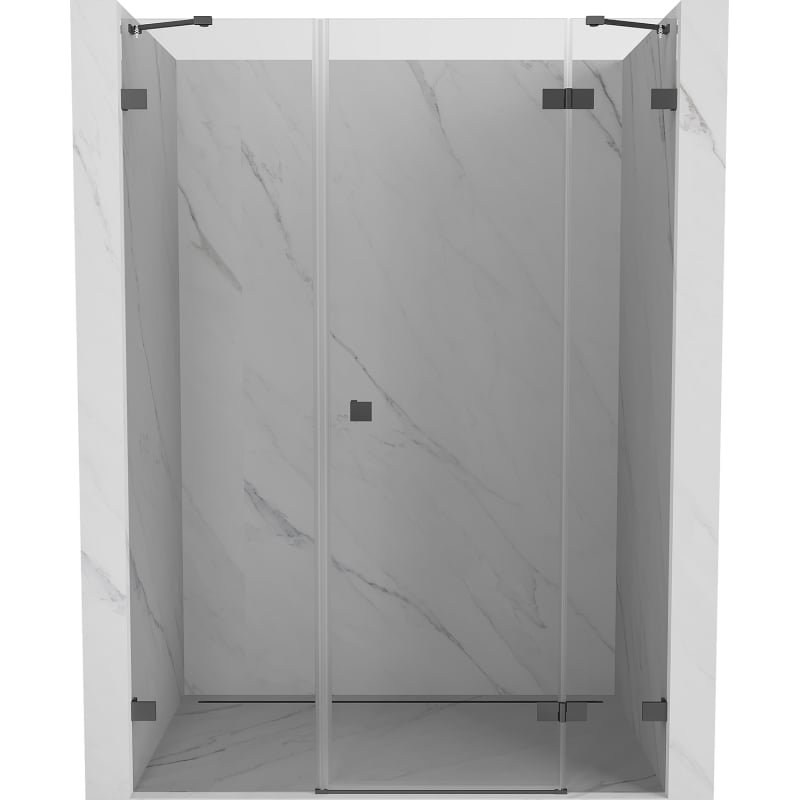 Mexen Lunar drzwi prysznicowe uchylne prawe 160 cm, transparent, gun metal - 834S-160-050-95-00-P