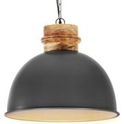 Lampy sufitowe - vidaXL Industrialna lampa wisząca, szara, okrągła, 50 cm, E27, mango 320862 - miniaturka - grafika 1