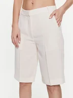 Spodenki damskie - Calvin Klein Bermudy K20K205242 Écru Regular Fit - miniaturka - grafika 1