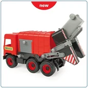 Samochody i pojazdy dla dzieci - Wader Middle Truck Śmieciarka czerwona w kartonie - miniaturka - grafika 1