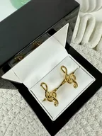 Spinki do mankietów i krawatów - SPINKI DO MANKIETÓW klucz wiolinowy złoty muzyka prezent - miniaturka - grafika 1