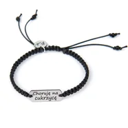 Bransoletka informacyjna-medyczna Choruję na cukrzycę BA3370