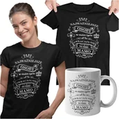 Gadżety dla niej i dla niego - Koszulka dla mamy wraz z kubkiem z nadrukiem Najważniejsze osoby w moim życiu zwracają się do mnie MAMO - miniaturka - grafika 1
