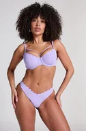 Stroje kąpielowe - Hunkemöller Majtki Bikini Wysoko Krojona Scallop Fioletowy - miniaturka - grafika 1