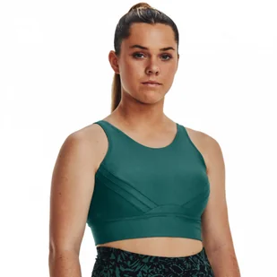 Biustonosz treningowy Under Armour UA Infinity Pintuck Mid - zielony - UNDER ARMOUR - Bielizna sportowa damska - miniaturka - grafika 1