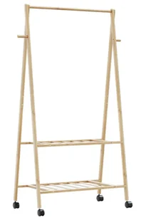 Wieszak na ubrania z półkami i kółkami 96cm B7-M29 - Wieszaki i stojaki - miniaturka - grafika 1