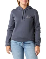 Bluzy damskie - Armani Exchange Damska bluza z kapturem z logo z kapturem, Racing, L - miniaturka - grafika 1