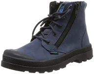 Kozaki damskie - Palladium Unisex Hi Lea Gusset K kozaki dziecięce, niebieski - Niebieski Bleu 851 Dark Denim Black Diva Blue - 34 EU - miniaturka - grafika 1