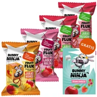 Przekąski dla dzieci - Zestaw Bunny Ninja Fruit Fluk, przekąska owocowa, 4 x 15 g + kolorowanka gratis - miniaturka - grafika 1