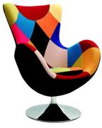 Fotele - Obrotowy fotel uszak wypoczynkowy Zoltis - patchwork - Profeos - miniaturka - grafika 1