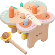 Instrumenty muzyczne dla dzieci - CLASSIC WORLD Wbijak Pastelowy Motylek Montessori z Młoteczkiem - miniaturka - grafika 1
