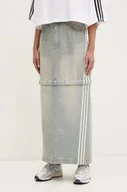 Spódnice - adidas Originals spódnica jeansowa DENIM ZIP SKIRT kolor niebieski mini prosta JX9215 - miniaturka - grafika 1