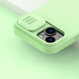 Nillkin CamShield Silky Silicone Case etui iPhone 14 pokrowiec z osłoną na aparat zielony - Etui i futerały do telefonów - miniaturka - grafika 8