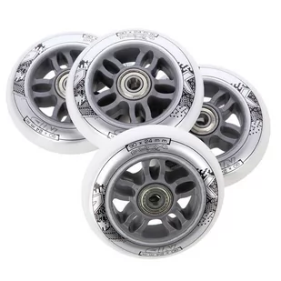 PU 90x24 82A BIAŁE (4 szt.) + ABEC-7 CHROME (8 szt.) ZESTAW NILS EXTREME - Akcesoria do skatingu - miniaturka - grafika 2