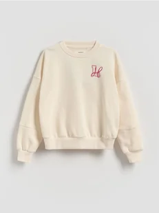 Reserved - Bluza z drobnym nadrukiem - złamana biel - Bluzy dla dziewczynek - miniaturka - grafika 1