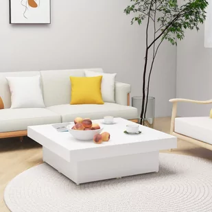 vidaXL vidaXL Stolik kawowy, biały, 90x90x28 cm, płyta wiórowa - Ławy i stoliki kawowe - miniaturka - grafika 1