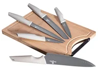 Noże - Komplet białych noży z bambusową deską do krojenia W3-M52 - miniaturka - grafika 1