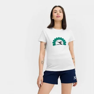Koszulki sportowe damskie - Damski t-shirt z nadrukiem Diadora T-shirt SS Graphic - biały - DIADORA - grafika 1