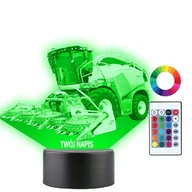 Lampy stojące - Lampka Nocna LED 3D Kombajn Maszyna Rolnik Prezent Twój Napis Imię Grawer - miniaturka - grafika 1