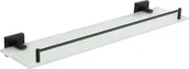 Półki łazienkowe - Mexen Rufo wisząca półka szklana, czarna - 7050937-70 - miniaturka - grafika 1