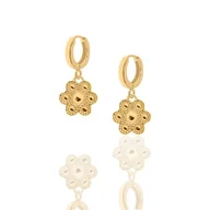 Kolczyki - Kolczyki srebrne pozłacane z kwiatami - miniaturka - grafika 1