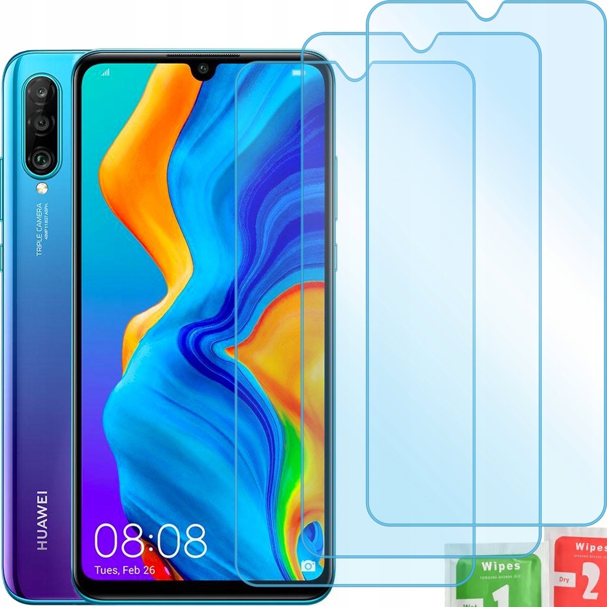SZKŁO HARTOWANE do Huawei P30 Lite zestaw 3 sztuki