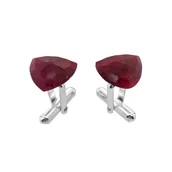 Spinki do mankietów i krawatów - Spinki do mankietów Rubin (S1109) Srebro [925] - miniaturka - grafika 1