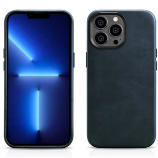 iCarer Oil Wax Premium Leather Case skórzane etui iPhone 14 Pro Max magnetyczne z MagSafe ciemnoniebieski (WMI14220704-BU) - Etui i futerały do telefonów - miniaturka - grafika 17