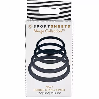Pierścienie erekcyjne - Pierścienie do strap-on - Sportsheets Navy O Ring 4 Pack - grafika 1