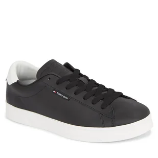 Sneakersy Tommy Jeans Tjm Leather Low Cupsole EM0EM01374 Black BDS - Półbuty męskie - miniaturka - grafika 1