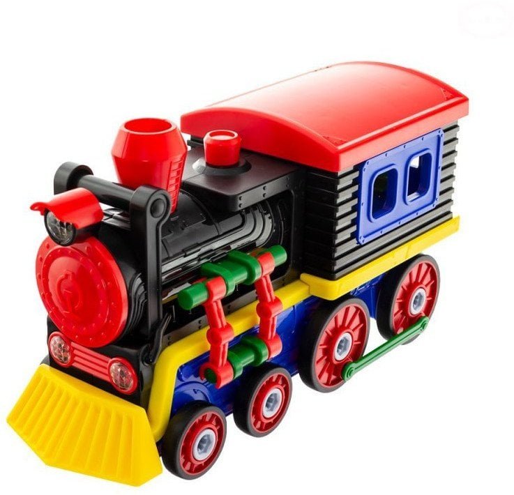 LOKOMOTYWA DO SKRĘCANIA ŚWIATŁO DŹWIĘK 75 ELEM.