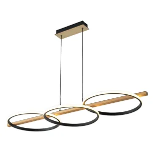 Wisząca lampa Almeria MD3913-3-3BWLT Zumaline LED 35W 3000K drewniany czarny - Lampy sufitowe - miniaturka - grafika 1