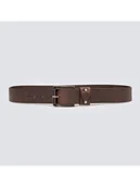 Paski - BIG STAR Skórzany pasek w kolorze brązowym - miniaturka - grafika 1