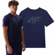 Koszulki męskie - Koszulka Męska 4F T-shirt Bawełniany Sportowy Duże Logo Limitowany SS24 - miniaturka - grafika 1