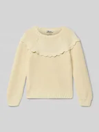 Swetry dla dziewczynek - Sweter o kroju regular fit z imitacji dzianiny - miniaturka - grafika 1
