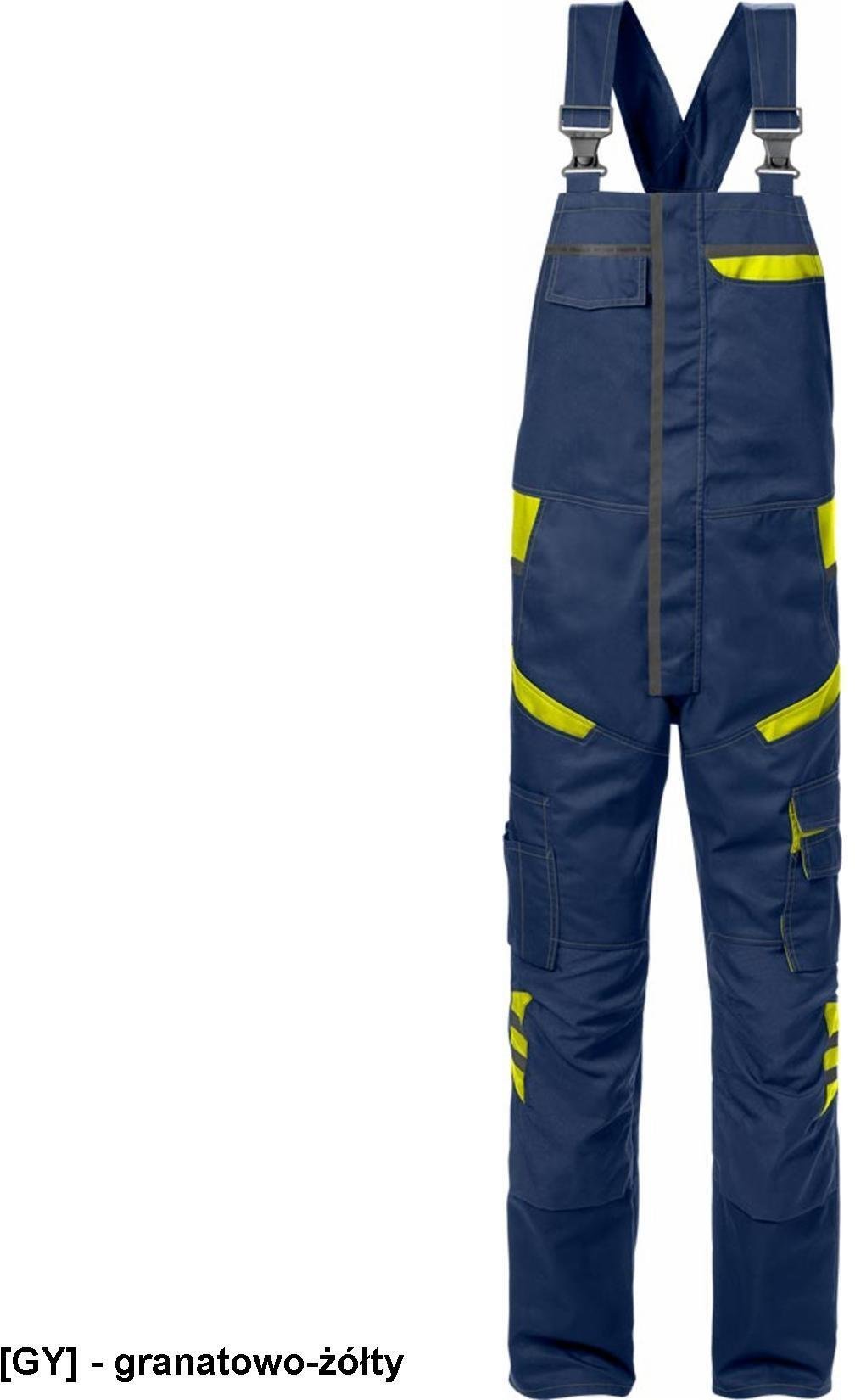 Męskie spodnie ochronne ogrodniczki kieszeń klatka piersiowa na nakolanniki boczne tylne odblaski wytrzymały materiał Cordura STFP FRSTDS-1555 52