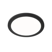 Oprawy, klosze i abażury - QAZQA Plafon LED okrągły czarny 30cm 3-stopniowe ściemnianie IP44 - Steve - miniaturka - grafika 1