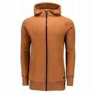 Bluzy męskie - Bluza męska bawełniana brązowa rozpinana kieszenie na zamek CUNA S - miniaturka - grafika 1