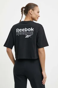 Reebok t-shirt bawełniany damski kolor czarny 100075953 - Koszulki sportowe damskie - miniaturka - grafika 1